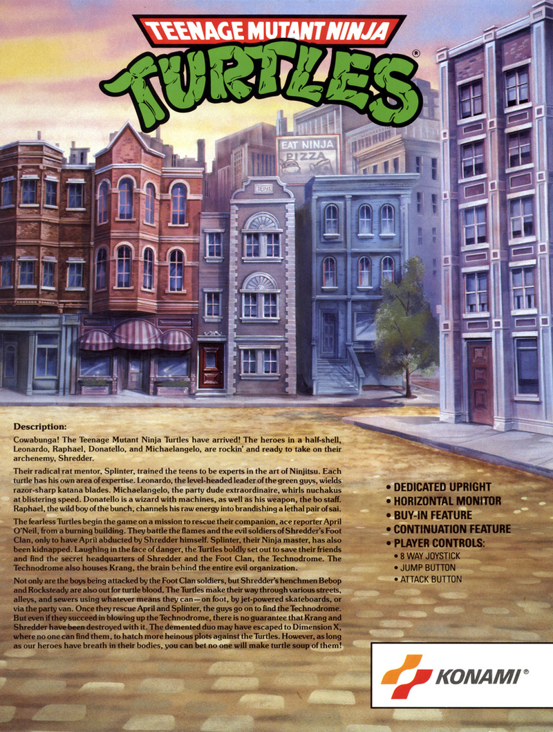 Illustration for article titled The Arcade Flyer For The Classic TMNT Arcade Game